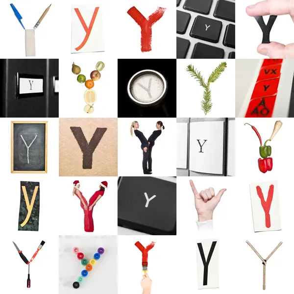 字母 y 的抽象拼贴画 — 图库照片