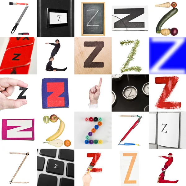 Коллаж буквы Z — стоковое фото