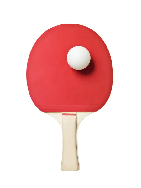 白色背景下隔离的乒乓球球拍 — 图库照片