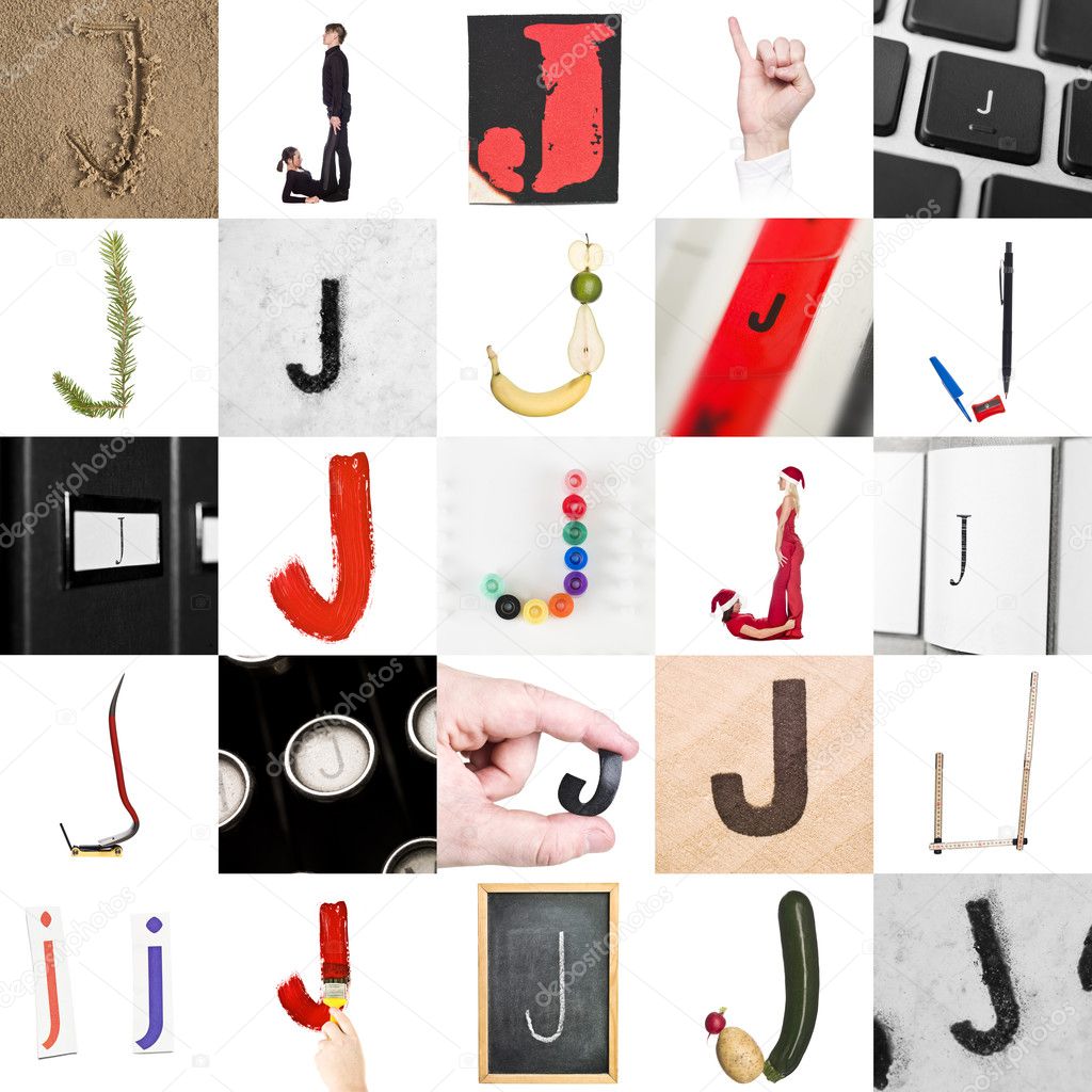 Collage Of Letter J Stock Photo By C Gemenacom