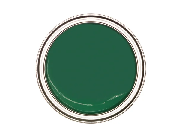 Зеленая банка с краской — стоковое фото
