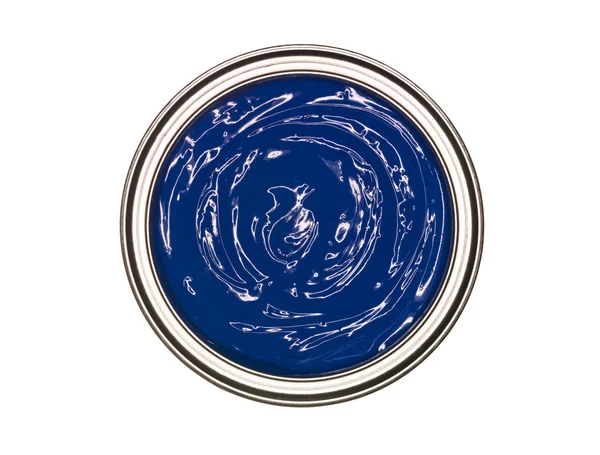 Blue Paint Сверху Изолированы Белом Фоне — стоковое фото