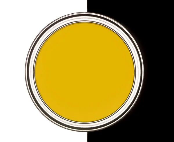 Boîte de peinture jaune — Photo