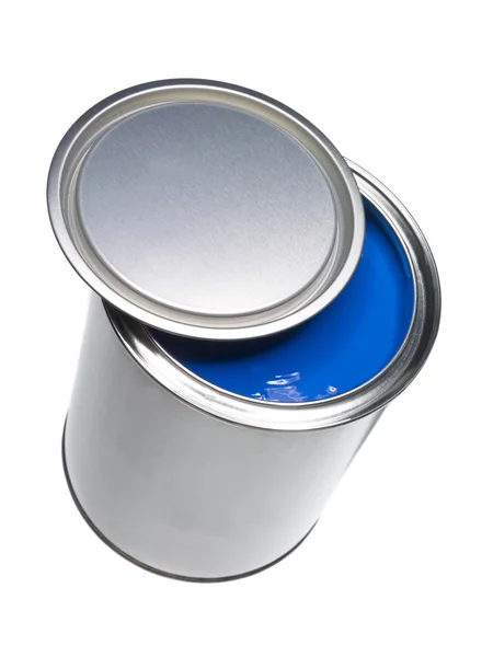 Blue Paint Puede Aislarse Sobre Fondo Blanco — Foto de Stock