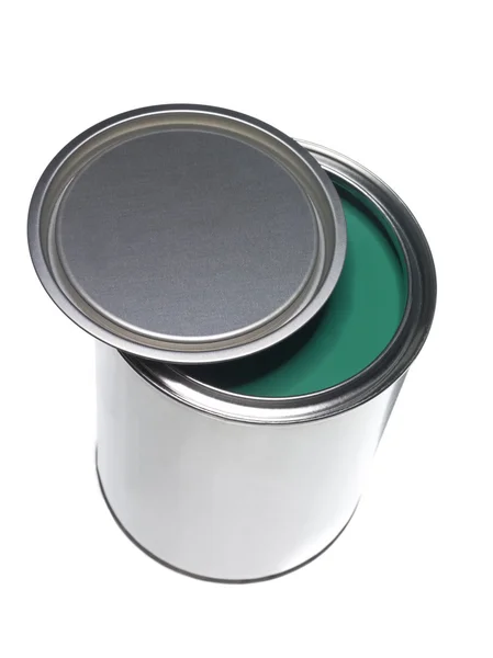 Green Paint Can Isolated White Background — Stock Photo, Image