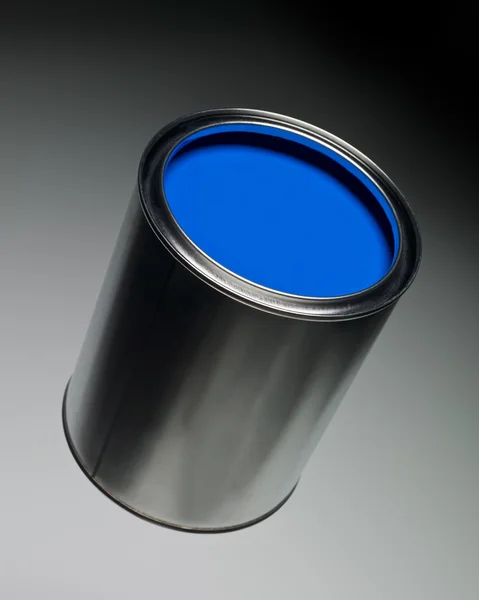 青いペンキ缶 — ストック写真
