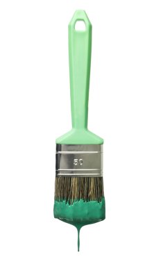 Green Paintbrush isolated on a white background clipart