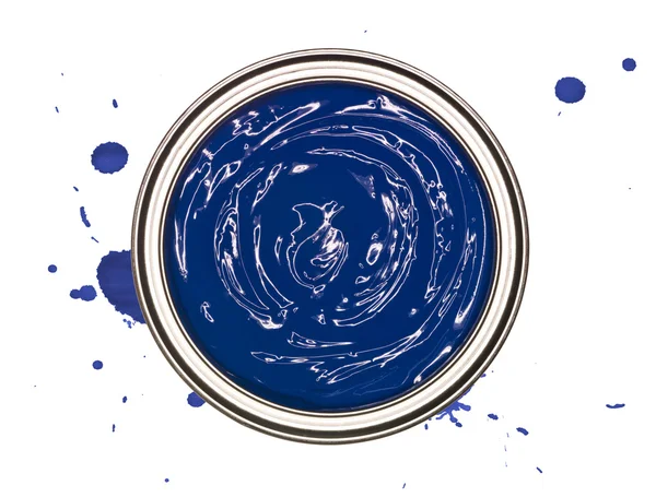 La vernice blu può — Foto Stock