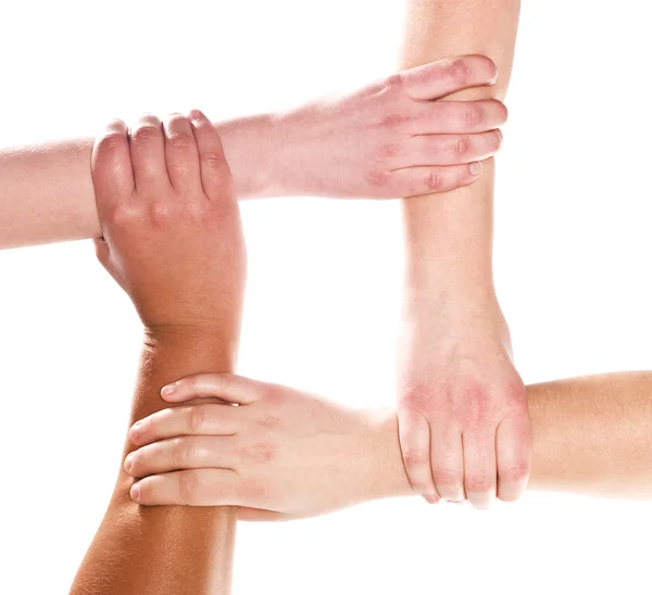 Les mains humaines se tenant mutuellement — Photo