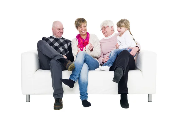 Älteres Paar auf einem Sofa — Stockfoto