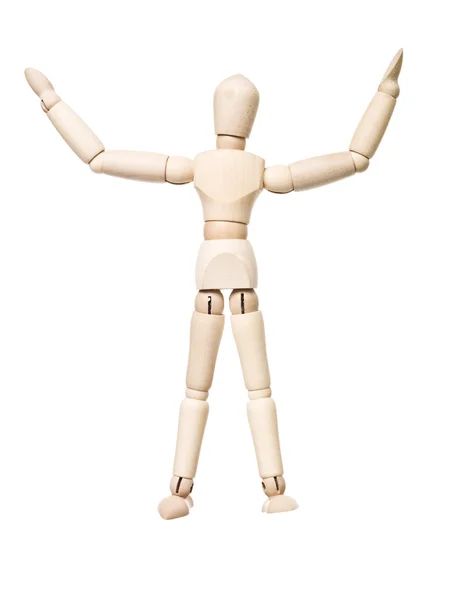 Ritning docka med upphöjd armar — Stockfoto
