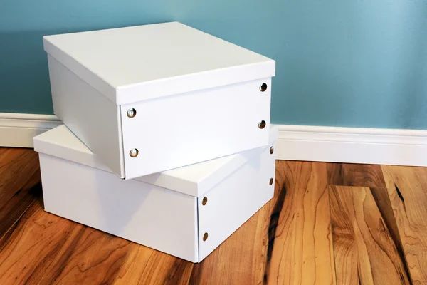 Neat white boxes — Stock Photo, Image