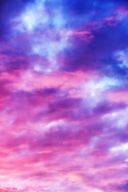 Pink sunset sky vertical clipart