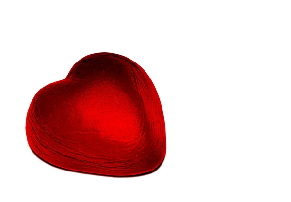 Coração de chocolate folha vermelha — Fotografia de Stock