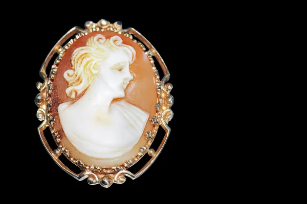 stock image Antique cameo on blue