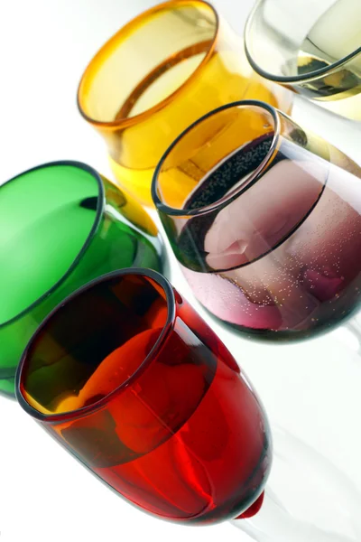 Colored glasses at an angle — Stock Photo, Image