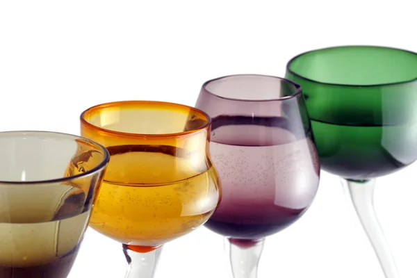 Colorful glasses in a row — Stock Photo, Image