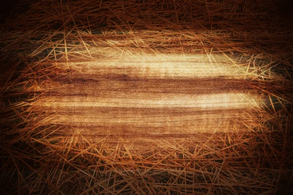 Grungy madeira e feno fundo — Fotografia de Stock