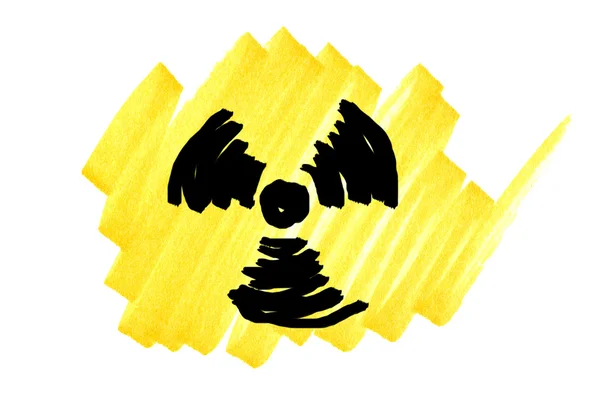 Doodle radioaktivitás jellel — Stock Fotó