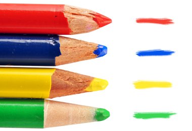 Four colored pencils clipart