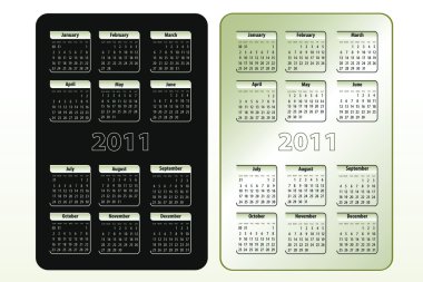 İki tasarımları (Paz-Cts 2011 için takvim)