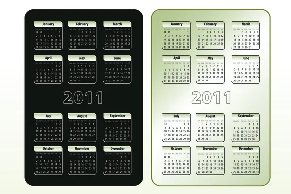 Dva kalendářní vzory pro rok 2011 (sun-sat) — Stockový vektor