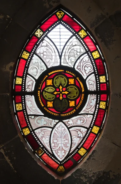 stock image Gothis ornamental stained glass window in a medeval church