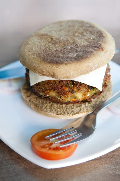 Bezmięsne, wegetariańskie burger — Zdjęcie stockowe