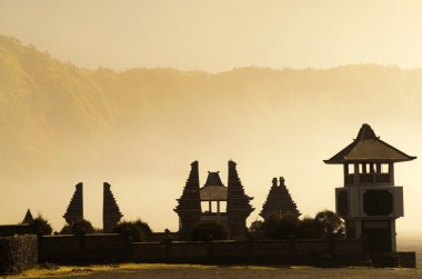 Hindu temple beside Mt. Bromo, Indonesia clipart