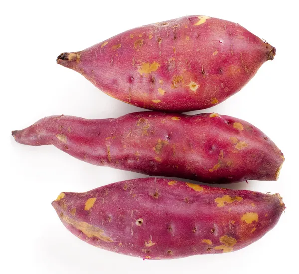 Batatas Doces Inteiras Cozidas Branco — Fotografia de Stock