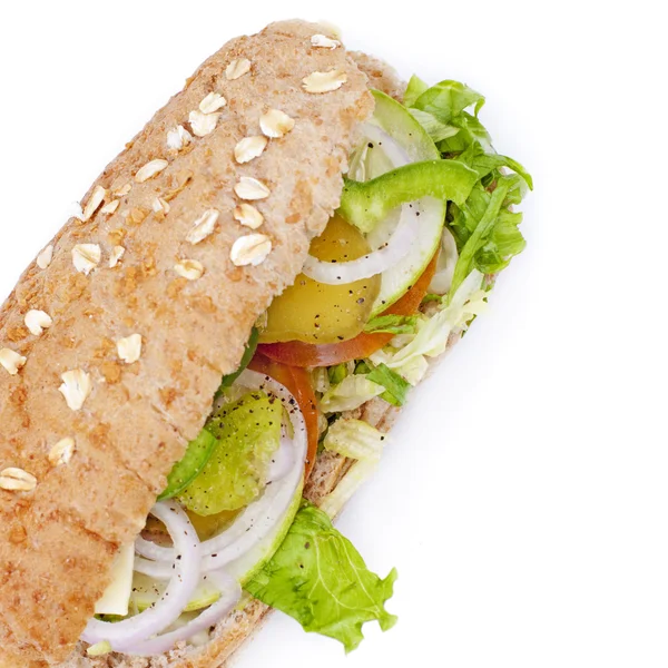 Sandwich Vegetale Isolato Sfondo Bianco — Foto Stock