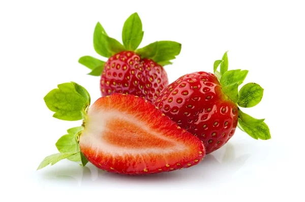 Φράουλες Γλυκό Που Απομονώνονται Λευκό Φόντο Από Κοντά — Φωτογραφία Αρχείου