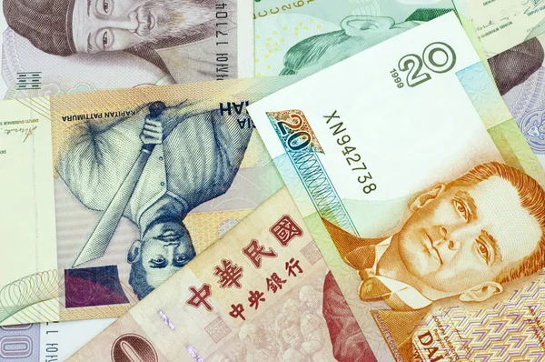 Billetes de países asiáticos . —  Fotos de Stock