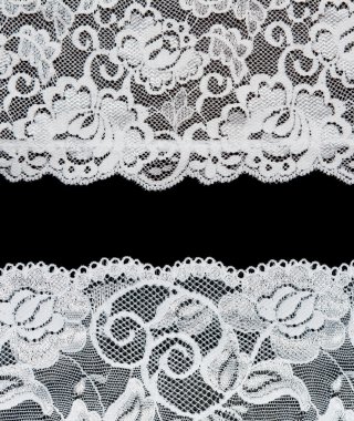 Decorative lace with pattern on black background clipart