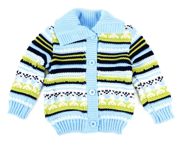 Camisola de bebê listrada com faixa azul — Fotografia de Stock