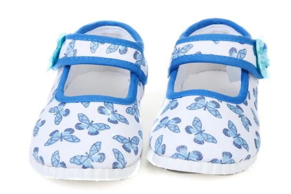 Blå baby sandaler — Stockfoto