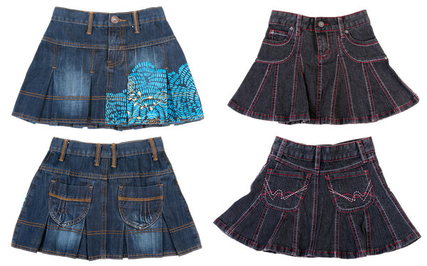 Коллаж из четырех женских юбок
