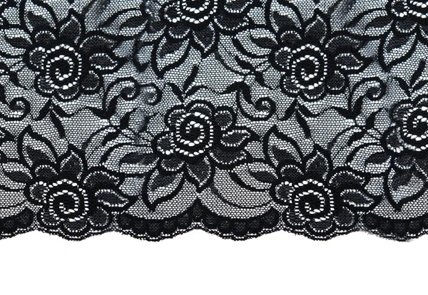 Zwarte kant met patroon met formulier bloem — Stockfoto