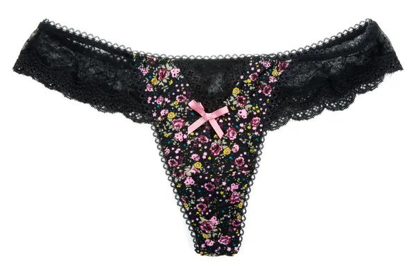 Black feminine panties — Stock Photo, Image
