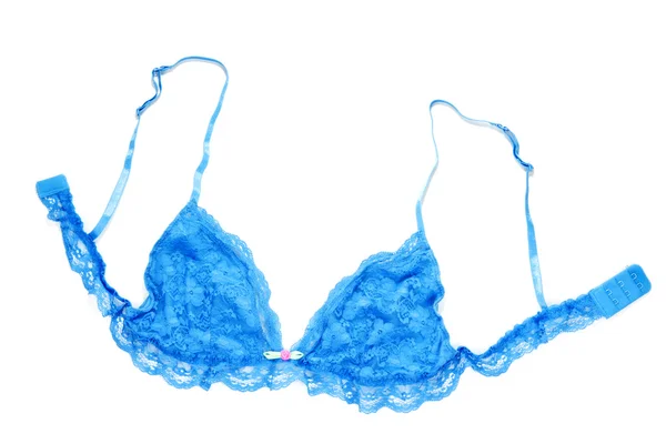 蓝色花边女性胸罩 — 图库照片