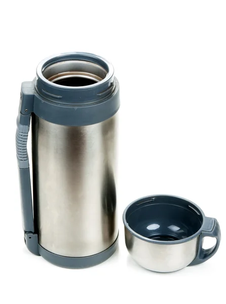 Steel thermos with cup insulated — Stock Photo, Image