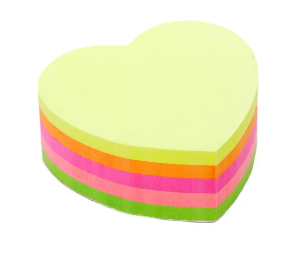 Kolor notatki w formie serca — Zdjęcie stockowe
