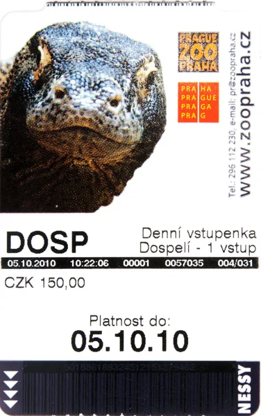 Ticket in Prague zoo — Stock Photo, Image