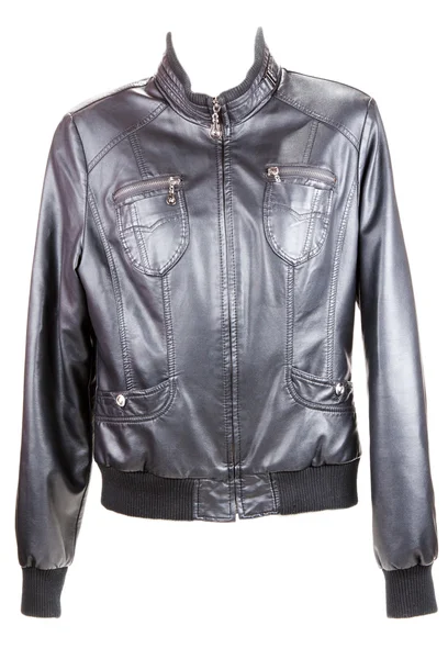 Black leather jacket — Stock Photo, Image