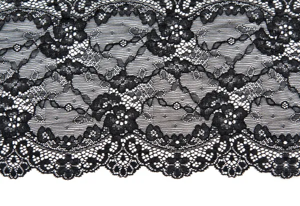 Zwarte kant met patroon met formulier bloem Stockfoto