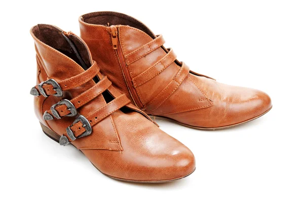Brown feminine loafers — Stock Photo, Image