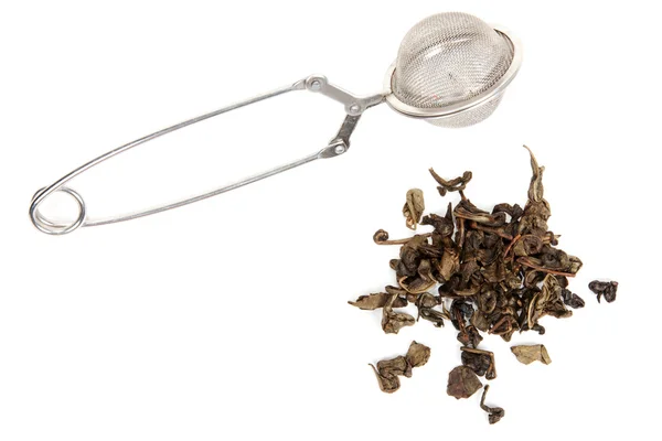 Сухий зелений чай і протруйник — стокове фото