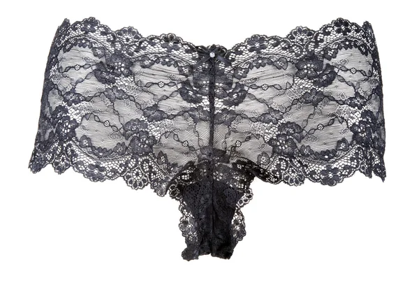 Black feminine panties from lace — Stock Photo, Image