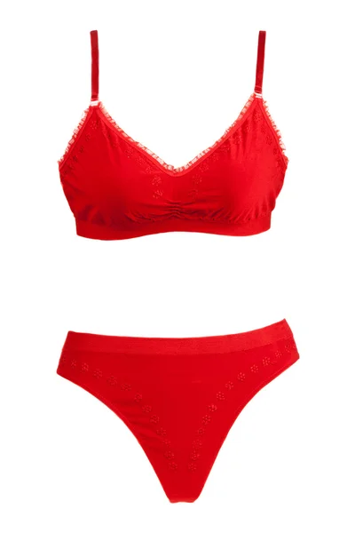 Kit red panties and bra — Stock Photo, Image