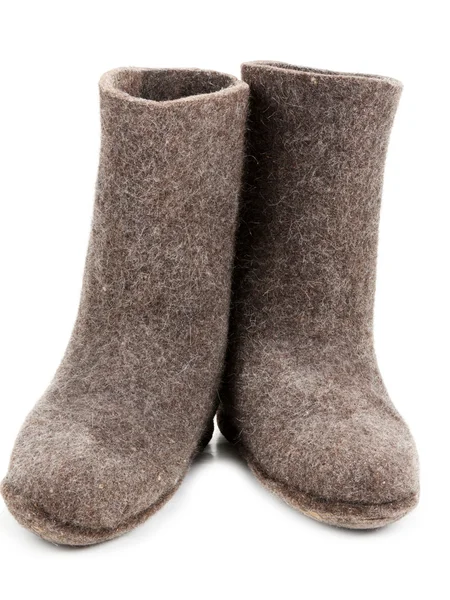 Par de calzado de bloqueo de lana gris —  Fotos de Stock
